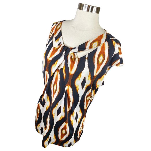 Worthington Stretch Animal Print Twist Front Blouse - Size XL - Picture 2 of 6